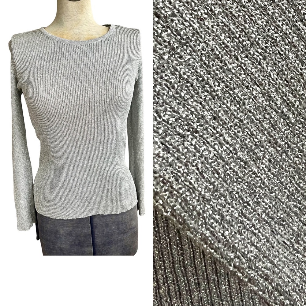 Vintage 70s Shimmery Ribbed Top